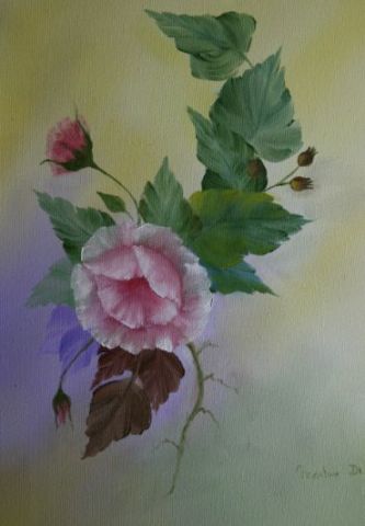 rose - Peinture - Martine Dreistadt