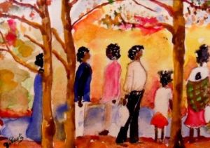 Peinture de Paoli: Promenade en Afrique