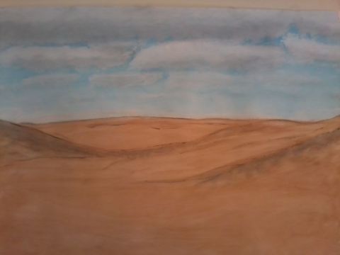nuage sur désert - Peinture - ADEL ATABI