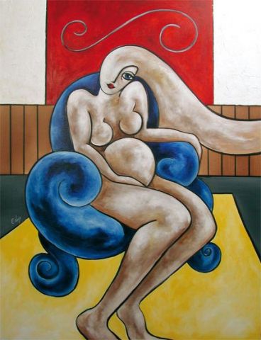 L'artiste Caroline LEIX - Le Fauteuil Bleu L'artiste Caroline LEIX - Le Fauteuil Bleu