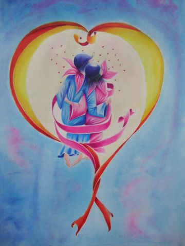 L'artiste rosyline3 - Les fleurs du coeur au clair de lune