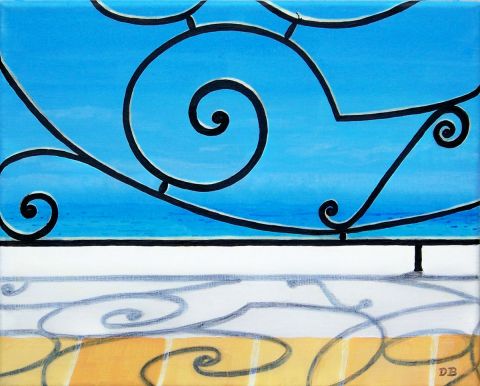 Balcon sur la mer - Peinture - Delphine Bothuan Balcon sur la mer - Peinture - Delphine Bothuan