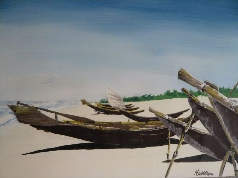 L'artiste gilbert nguyen thanh - sur la plage de phu bai