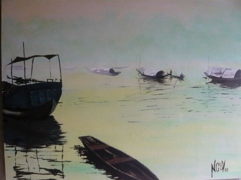 L'artiste gilbert nguyen thanh - sur la rivière des parfum