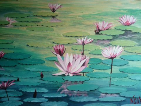 lotus - Peinture - gilbert nguyen thanh
