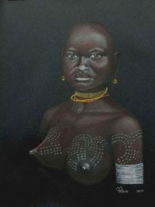 Peinture de ALAIN PESTOURIE: jeune femme ethiopienne