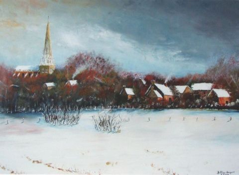 neige sur le marais - Peinture - AARTBILLIAU