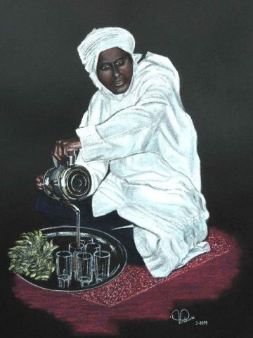 L'artiste ALAIN PESTOURIE - Aziz, invitation au thé