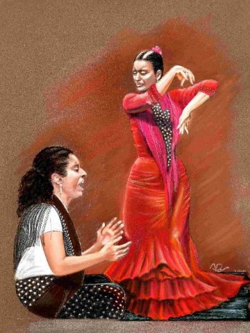 séville flamenco - Peinture - ALAIN PESTOURIE