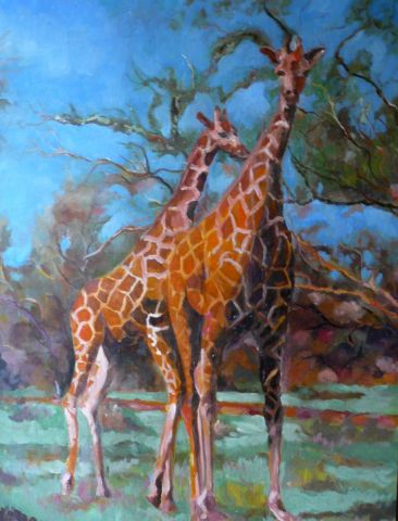 Girafes en ballade - Peinture - Mario BAROCAS