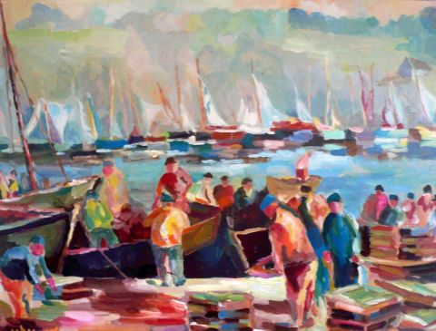 Port de Douarnenez - Peinture - Mario BAROCAS