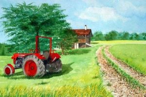 Voir le détail de cette oeuvre: le tracteur rouge