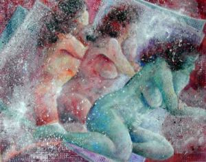 Voir cette oeuvre de Annakarin: Trois femmes nues en rouge