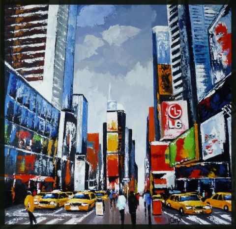 Times Square 2 - Peinture - Laurence Clerembaux