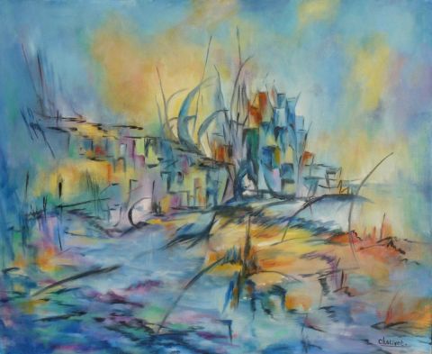 Peinture : Les voiles - janine chetivet Peinture : Les voiles - janine chetivet