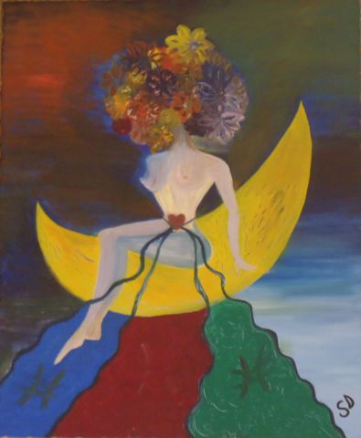 La femme lunaire  - Peinture - SONYA DZIABAS