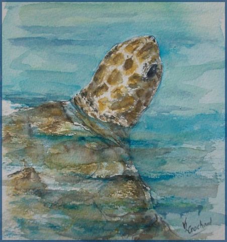 la tortue prend l'air - Peinture - valerie CROCHARD la tortue prend l'air - Peinture - valerie CROCHARD
