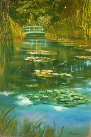 Le pont de Giverny - Peinture - Joelle Magne