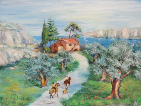 L'artiste Eugenia - Paysage de provence - oliviers