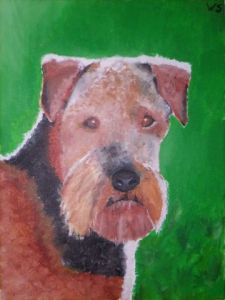 Peinture de walter PICASSO: Chien Erdal terrier