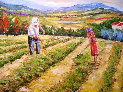 L'artiste litalien - Travail dans les  champs