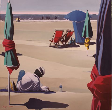 rendez-vous aux parasols - Peinture - PHILIPPE LEROUX rendez-vous aux parasols - Peinture - PHILIPPE LEROUX