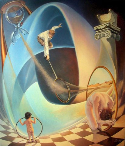 Essayant d'arreter le temps - Peinture - Gyuri Lohmuller Essayant d'arreter le temps - Peinture - Gyuri Lohmuller