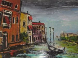 Voir le détail de cette oeuvre: Venise un petit canal: avant l'orage