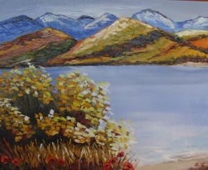 Peinture de Lifa: Lac de montagne