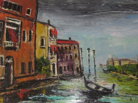Venise un petit canal: avant l'orage - Peinture - MARIE-THERESE VION Venise un petit canal: avant l'orage - Peinture - MARIE-THERESE VION