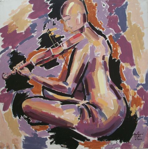 musiciénne au violon m3 - Peinture - bakarri