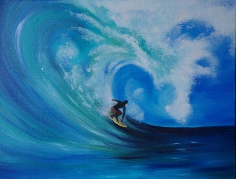 The wave - Peinture - florence Baudoux