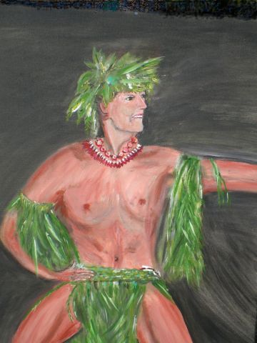 danseur tahitien - Peinture - Jean Pierre BERARD