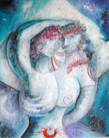 L'artiste Annakarin - Amoureux en bleu. 