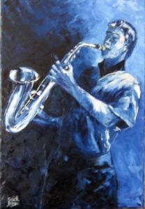 Peinture de edith dago: Saxophoniste