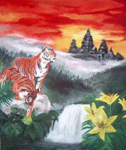 Peinture de JessicaAurousseau: tigres