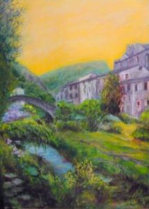 Peinture de Suzanne ACCARIES: BROUSSE-LE-CHATEAU (Aveyron)