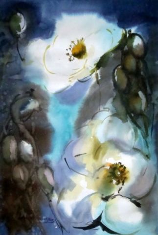 L'artiste Thaline  - Les anemones blanches 