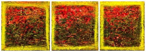 Trois petites marées rouges - Peinture - Oria