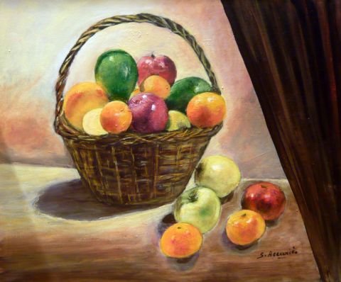 Le panier de fruits - Peinture - Suzanne ACCARIES