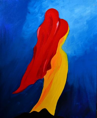 Sirène aux cheveux rouges - Peinture - AHNA