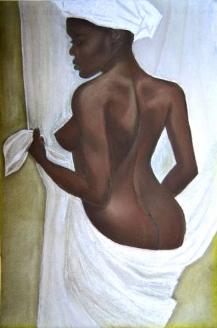 Femme africaine sortie du bain - Peinture - AHNA