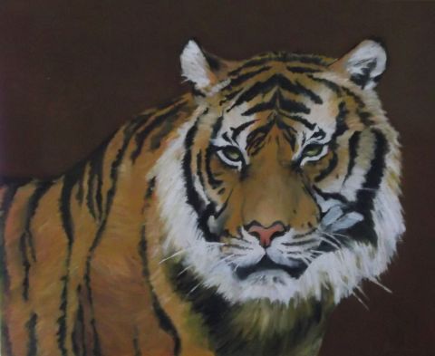 portrait d'un tigre - Peinture - JessicaAurousseau
