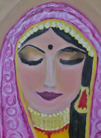 Femme indienne - Peinture - Maryaude