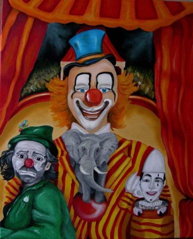 les clowns en folie - Peinture - giovanova
