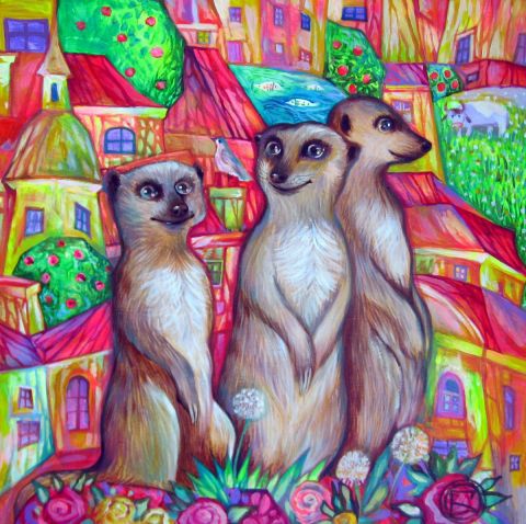 Lettres suricats - Peinture - OXANA ZAIKA