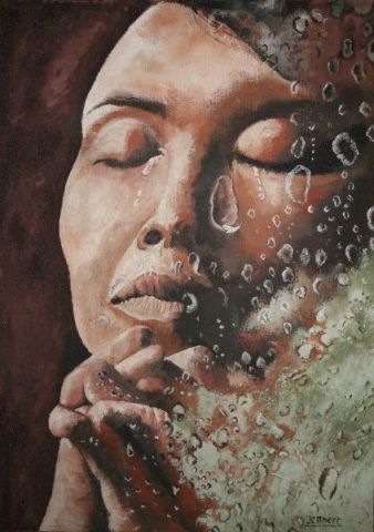 L'artiste jean-claude apert - larmes de femme