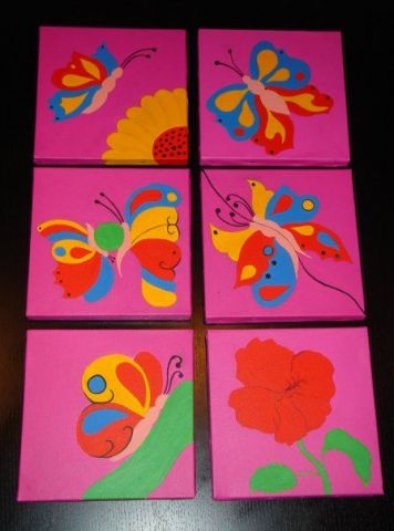 L'artiste emma - papillons roses 2