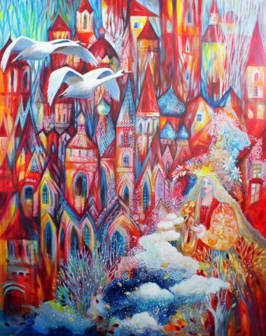 Silencieuse ,se pose sur le chemin l'automne en feuilles - Peinture - OXANA ZAIKA Silencieuse ,se pose sur le chemin l'automne en feuilles - Peinture - OXANA ZAIKA