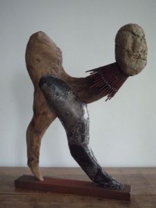 Sculpture de Joel Gorlier: Pierre tombée du ciel